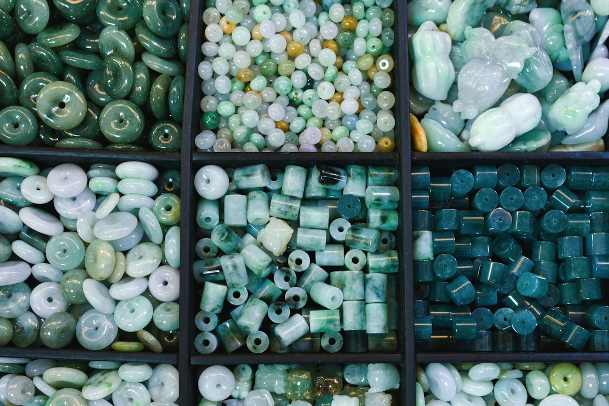 Perles de jade vert